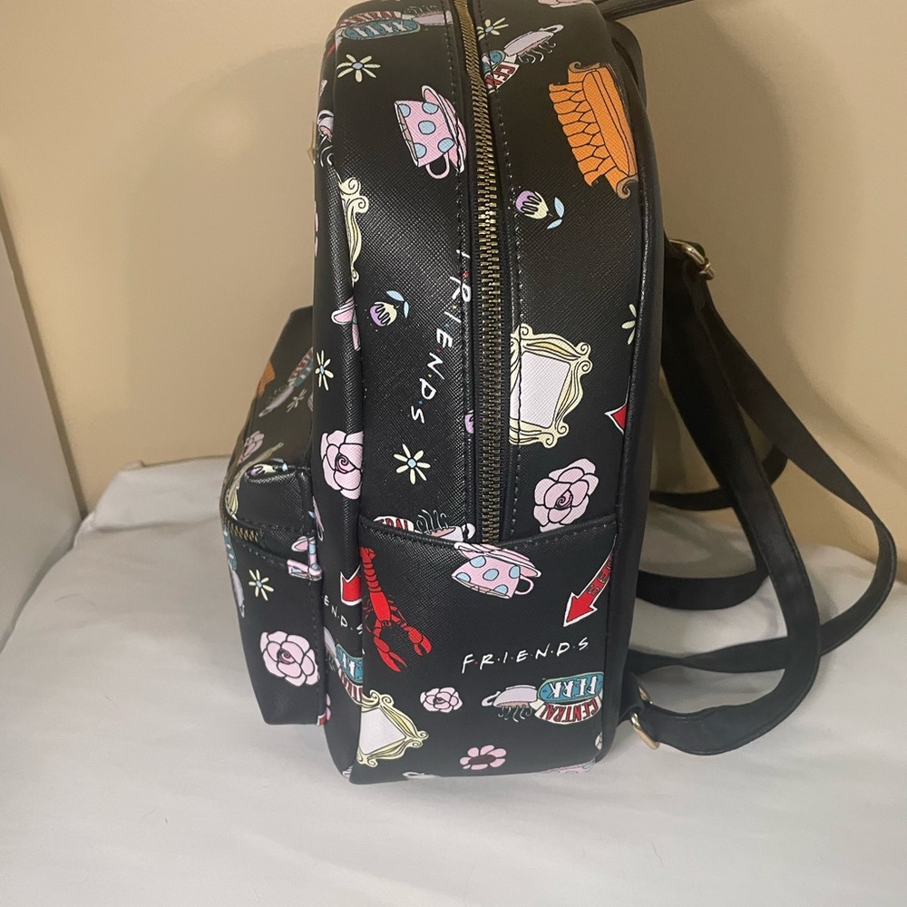 Black Friends Patterned Backpack - image 4